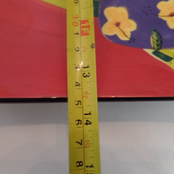 Naylor Designs 2004 Hand Painted Ceramic Hanging Plate 13.5" L X 9.5" T Lady Sip - Picture 7 of 12